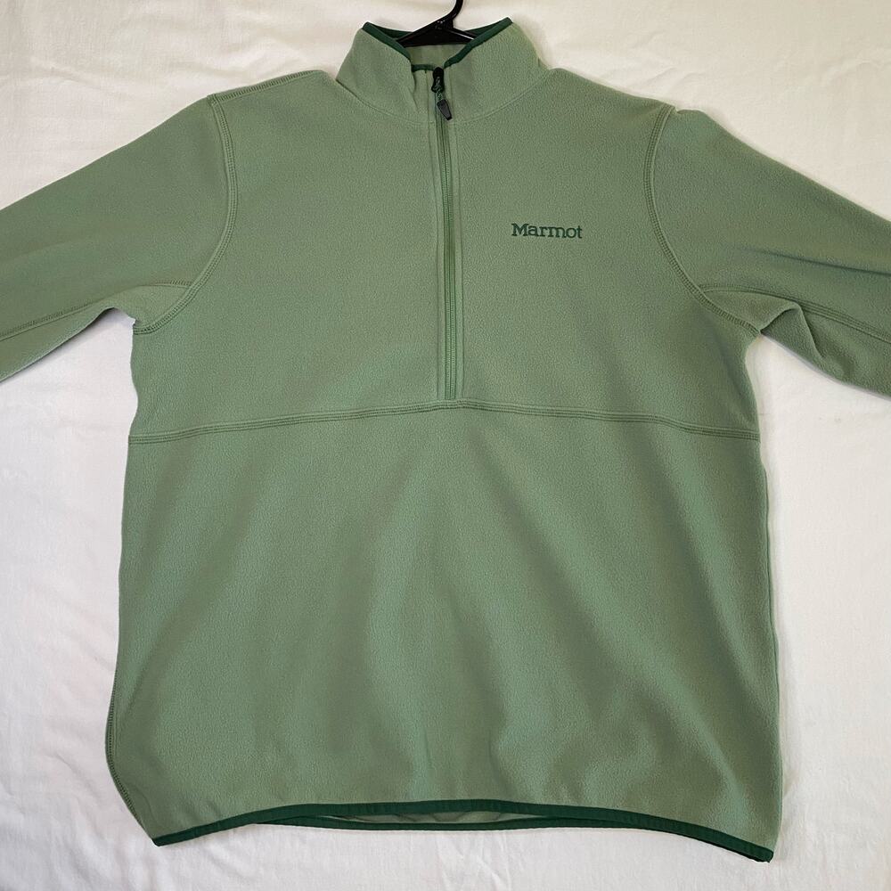 Marmot Women's XL Green Rocklin 1/2 Zip Fleece Jacket Cozy Lightweight Pullover
